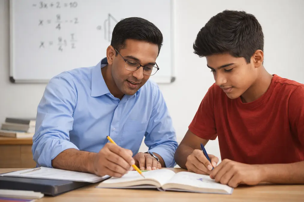 CBSE maths tutor helping a student with personalised maths tuition